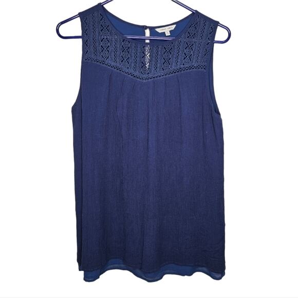 Naked Zebra Blue Lace and Lined Tank Top Large - Picture 6 of 7